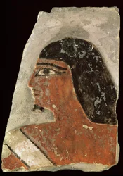 Reliéf hlavy muže (malovaný vápenec)